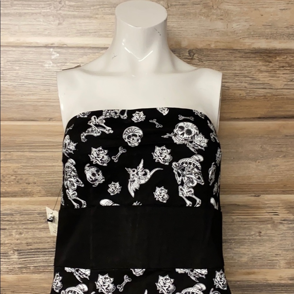 Too Fast Day of the Dead Strapless Tube Dress NWT G6 - Picture 3 of 3